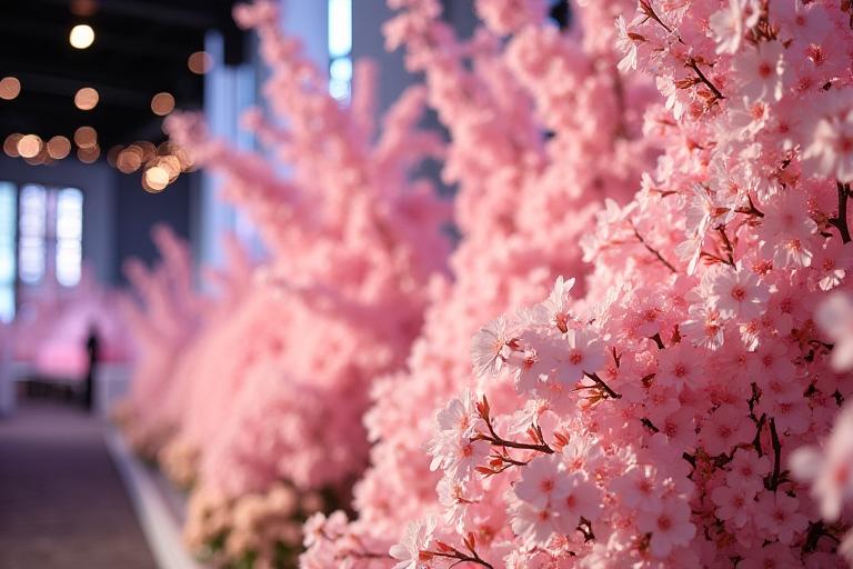 桜をテーマにした企業イベントの装花
